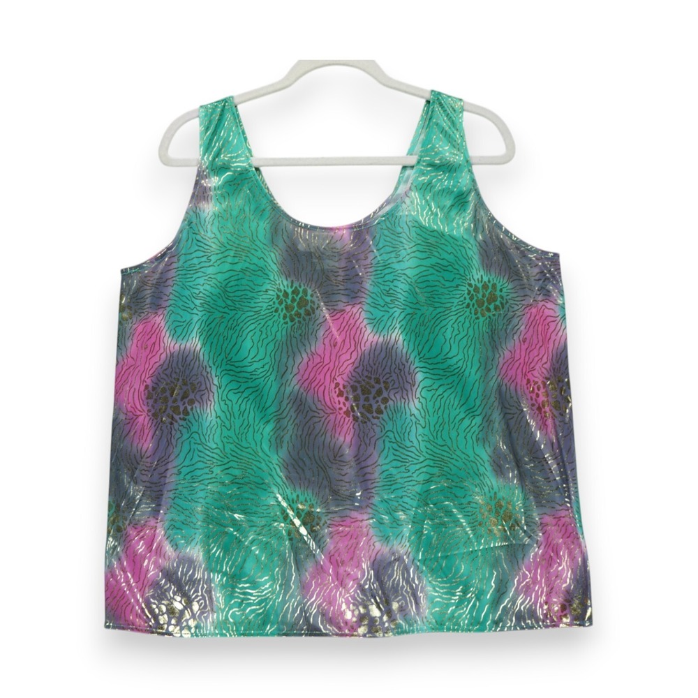 Vintage‎ Periphery Too Y2K Womens Tank Top Multicolor Gold Acents Size Large